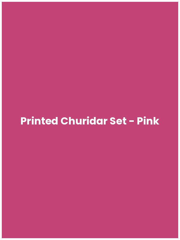 Printed Churidar Set - Pink