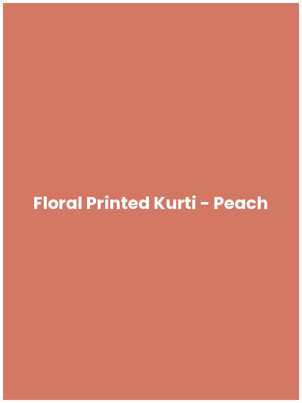 Floral Printed Kurti - Peach